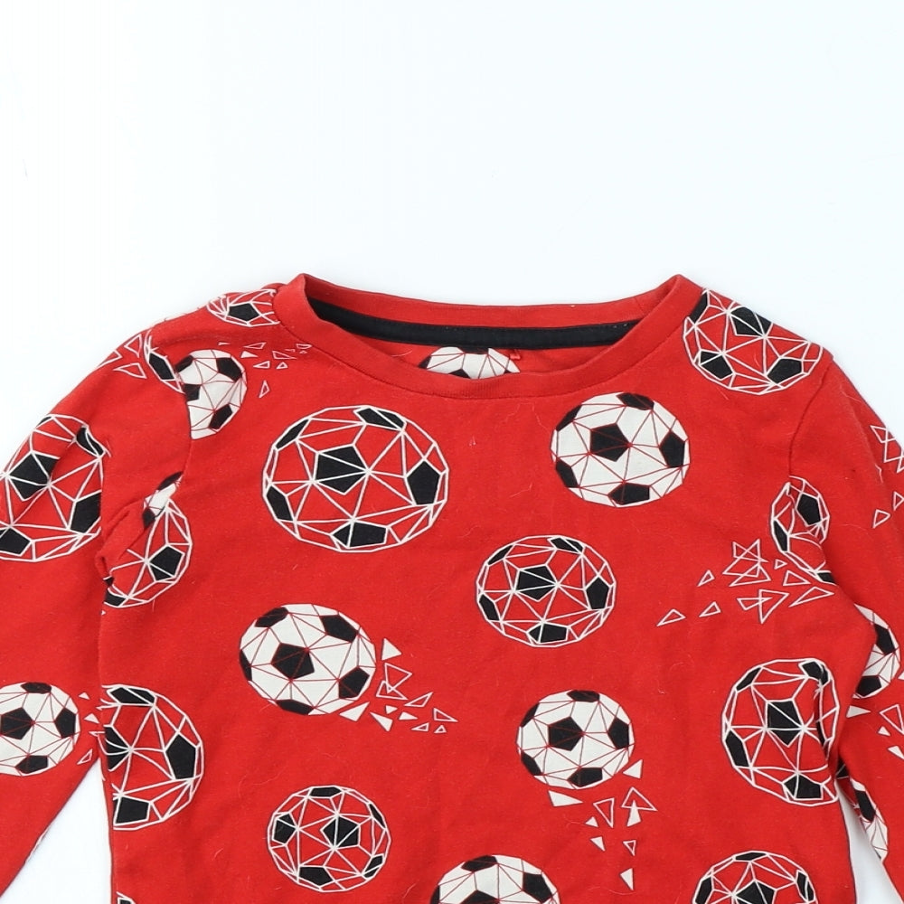George Boys Red Spotted  Pullover Jumper Size 6 Years  - Football