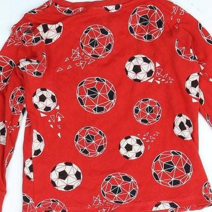 George Boys Red Spotted  Pullover Jumper Size 6 Years  - Football