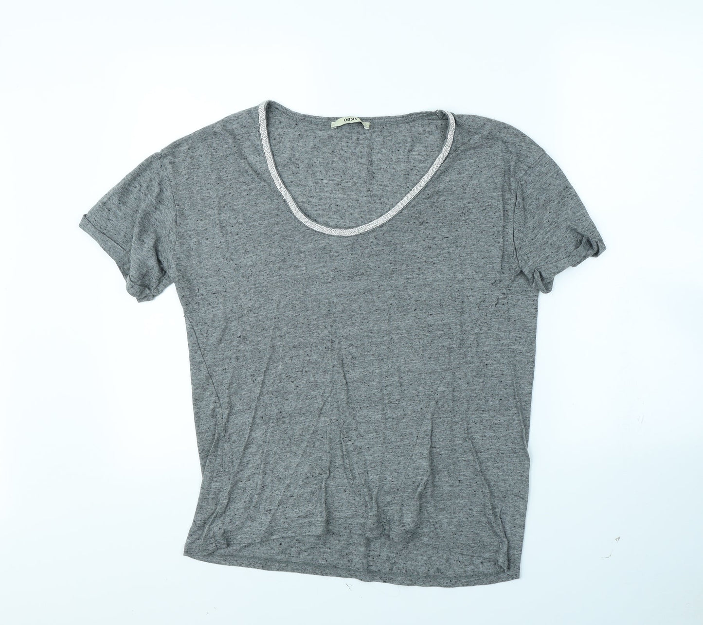 Womens UK Size L Oasis Grey Basic T-Shirt