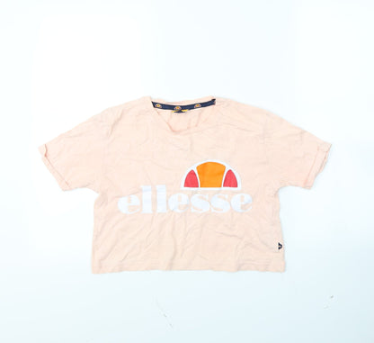 ellesse Womens Pink   Cropped T-Shirt Size 4