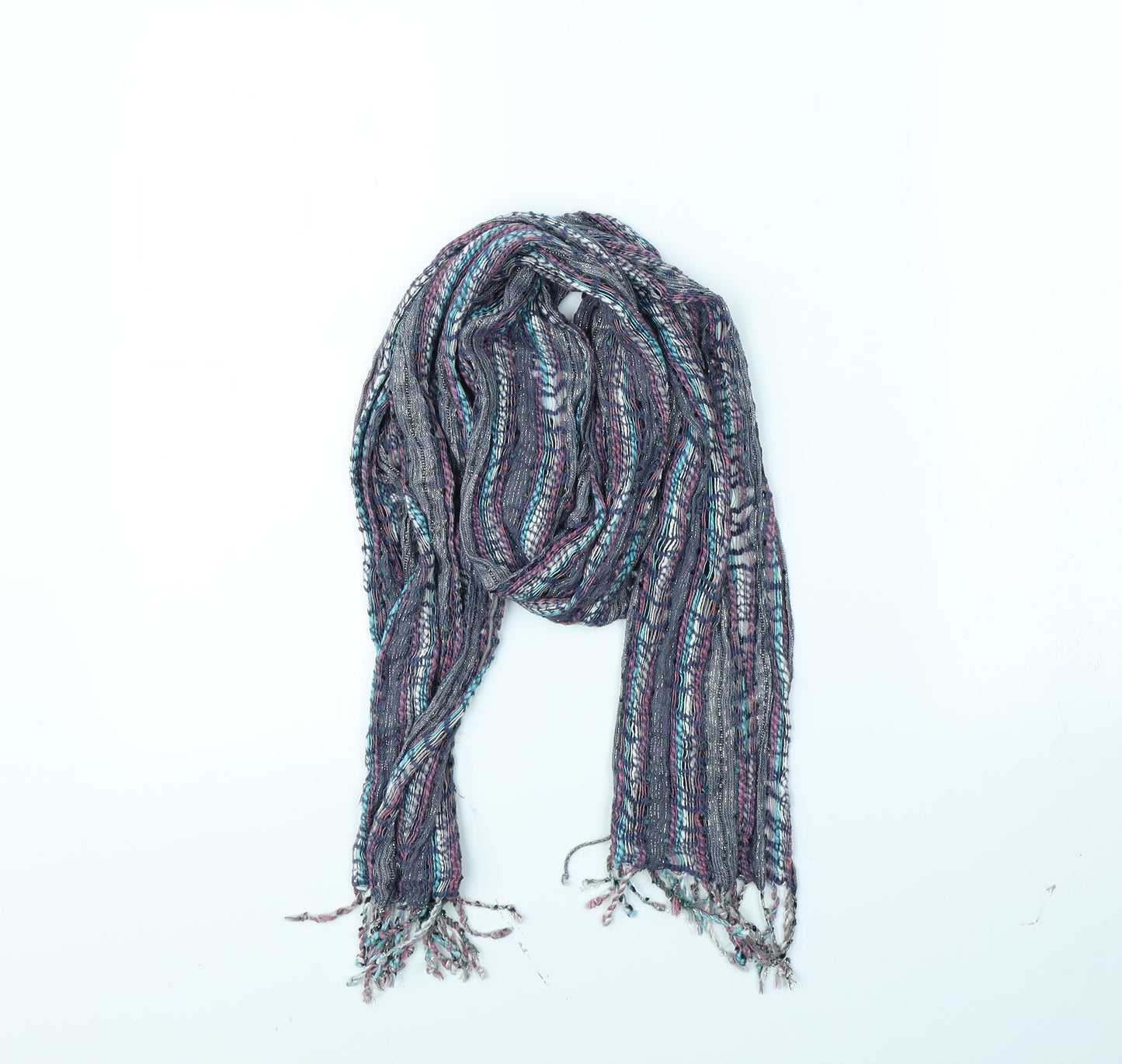 Preworn Womens Purple Striped   Scarf