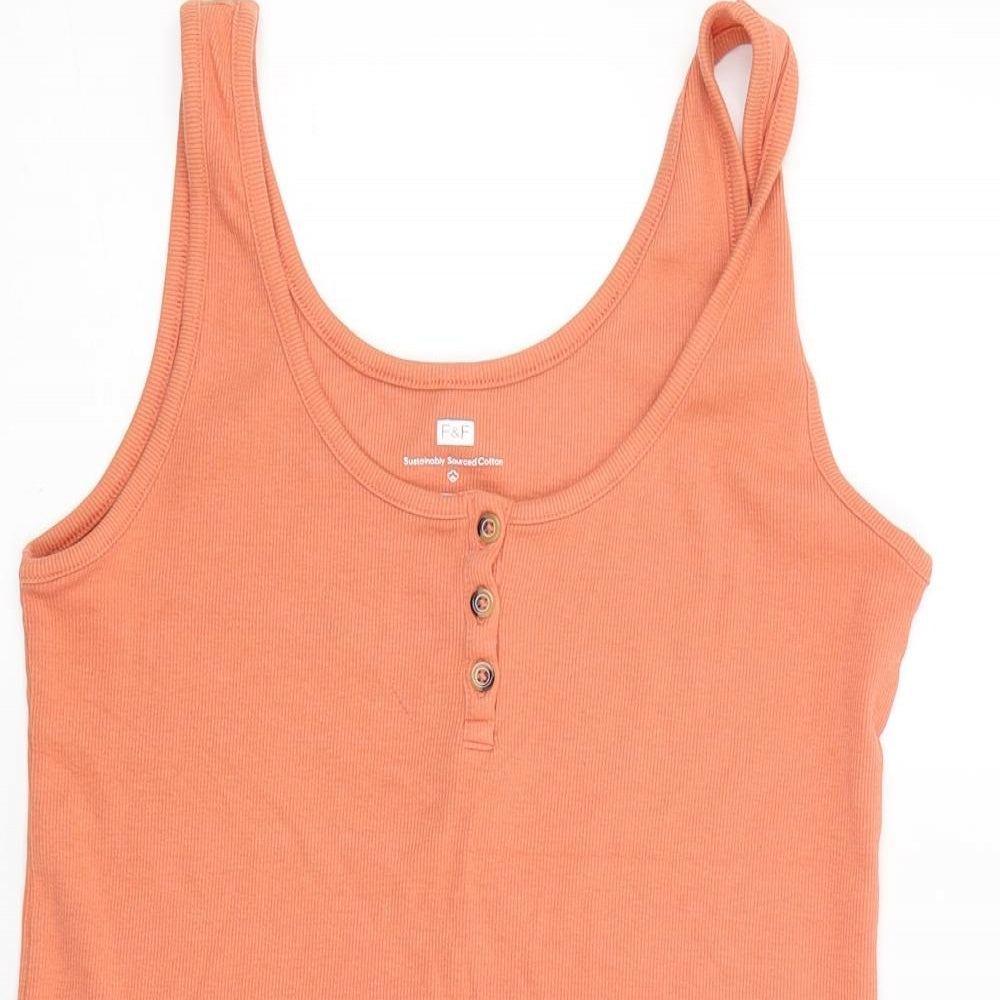 F&F Womens Orange   Basic Tank Size 14