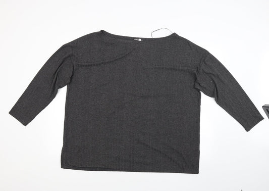 Pep & Co Womens Grey Striped  Pullover Jumper Size 18
