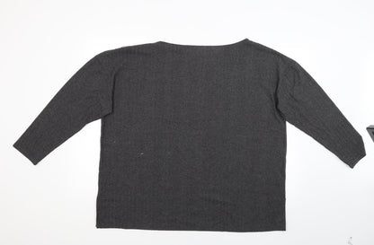 Pep & Co Womens Grey Striped  Pullover Jumper Size 18
