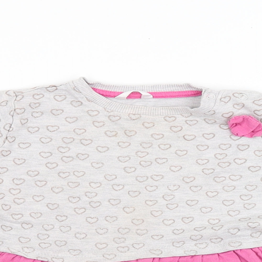 Preworn Girls Grey   Jumper Dress  Size 12 Months
