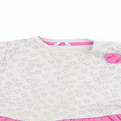 Preworn Girls Grey   Jumper Dress  Size 12 Months