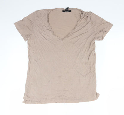FOREVER 21 Womens Beige   Basic T-Shirt Size S
