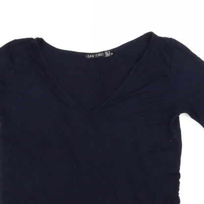 I SAW IT FIRST Womens Blue   Basic T-Shirt Size 8
