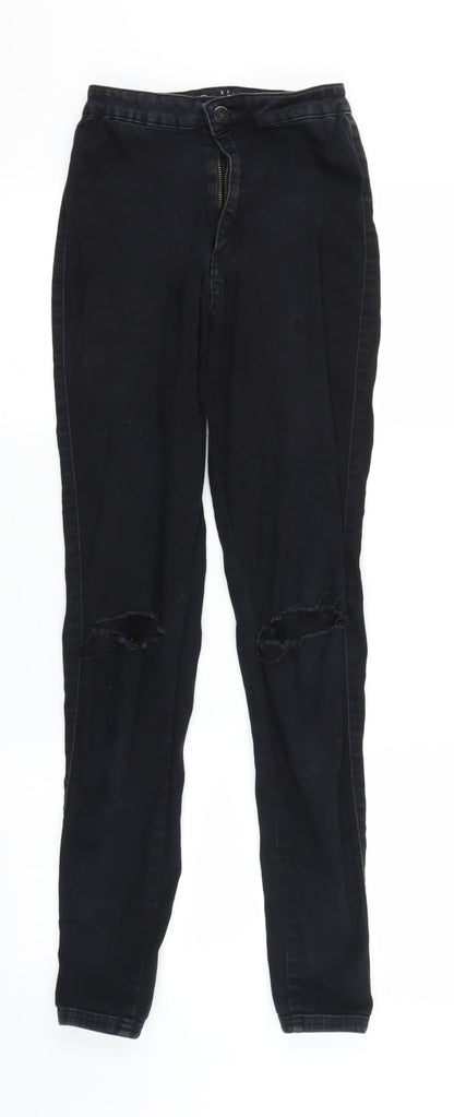 Missguided Womens Black  Denim Skinny Jeans Size 6 L28 in