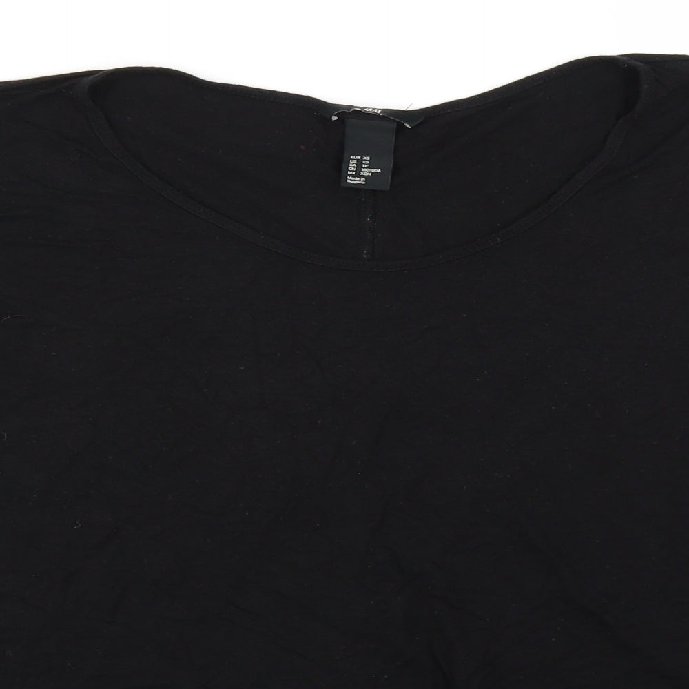 Womens UK Size XS H&M Black Basic Blouse