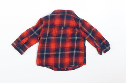 NEXT Baby Red Plaid  Basic Button-Up Size 3-6 Months