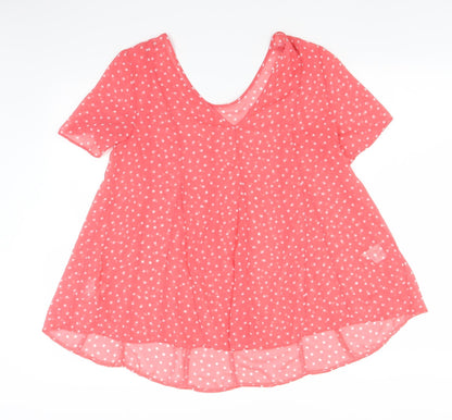 Womens UK Size 10 NEXT Pink Basic Blouse