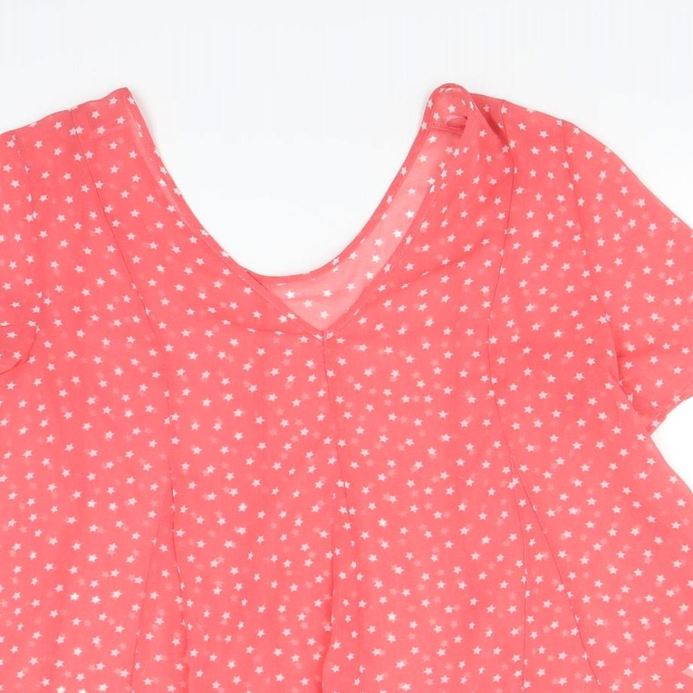 Womens UK Size 10 NEXT Pink Basic Blouse