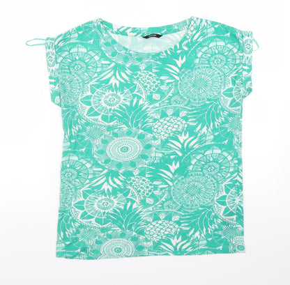 George Womens Green Floral  Basic T-Shirt Size 10