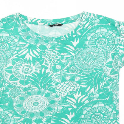 George Womens Green Floral  Basic T-Shirt Size 10