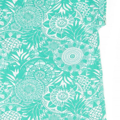 George Womens Green Floral  Basic T-Shirt Size 10