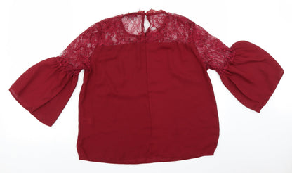 Womens UK Size 14 Select Red Basic Blouse