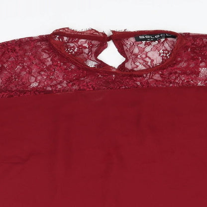 Womens UK Size 14 Select Red Basic Blouse
