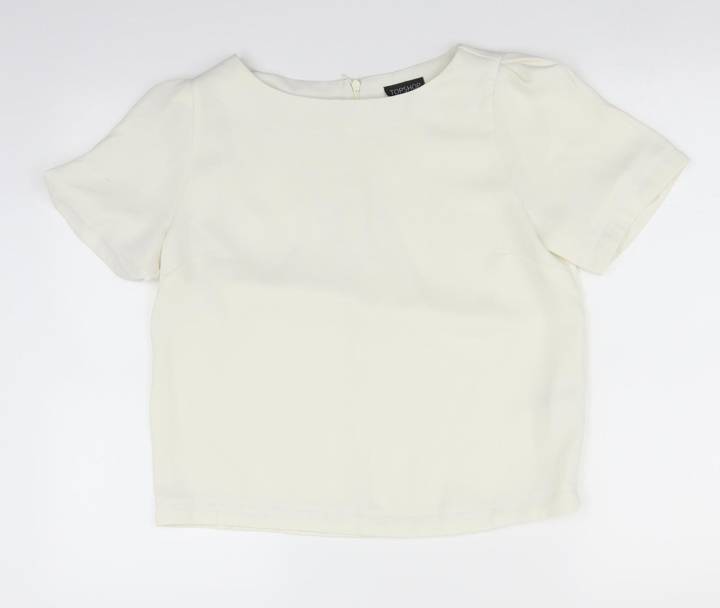 Womens UK Size 10 Topshop White Basic Blouse