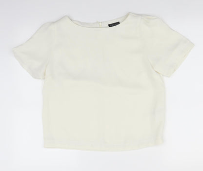 Womens UK Size 10 Topshop White Basic Blouse