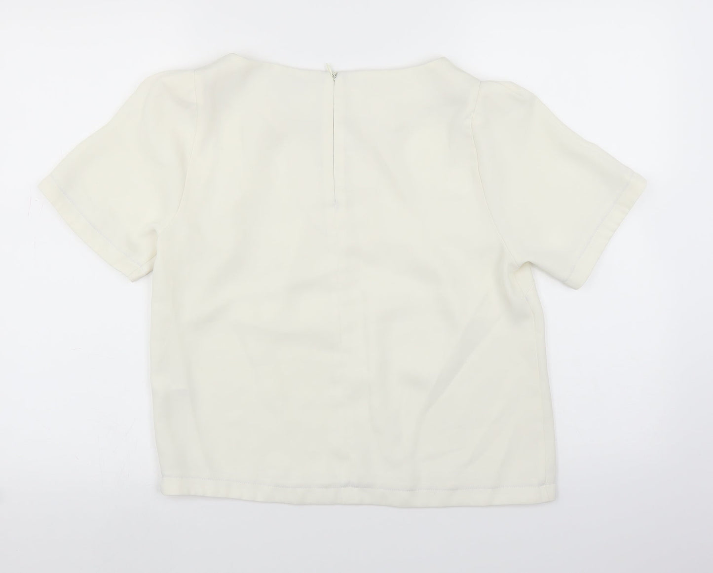 Womens UK Size 10 Topshop White Basic Blouse