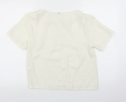 Womens UK Size 10 Topshop White Basic Blouse