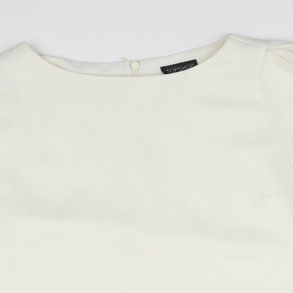 Womens UK Size 10 Topshop White Basic Blouse