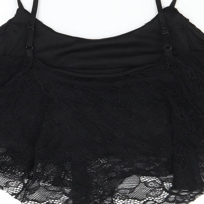 Womens UK Size 10 New Look Black Cropped Tank