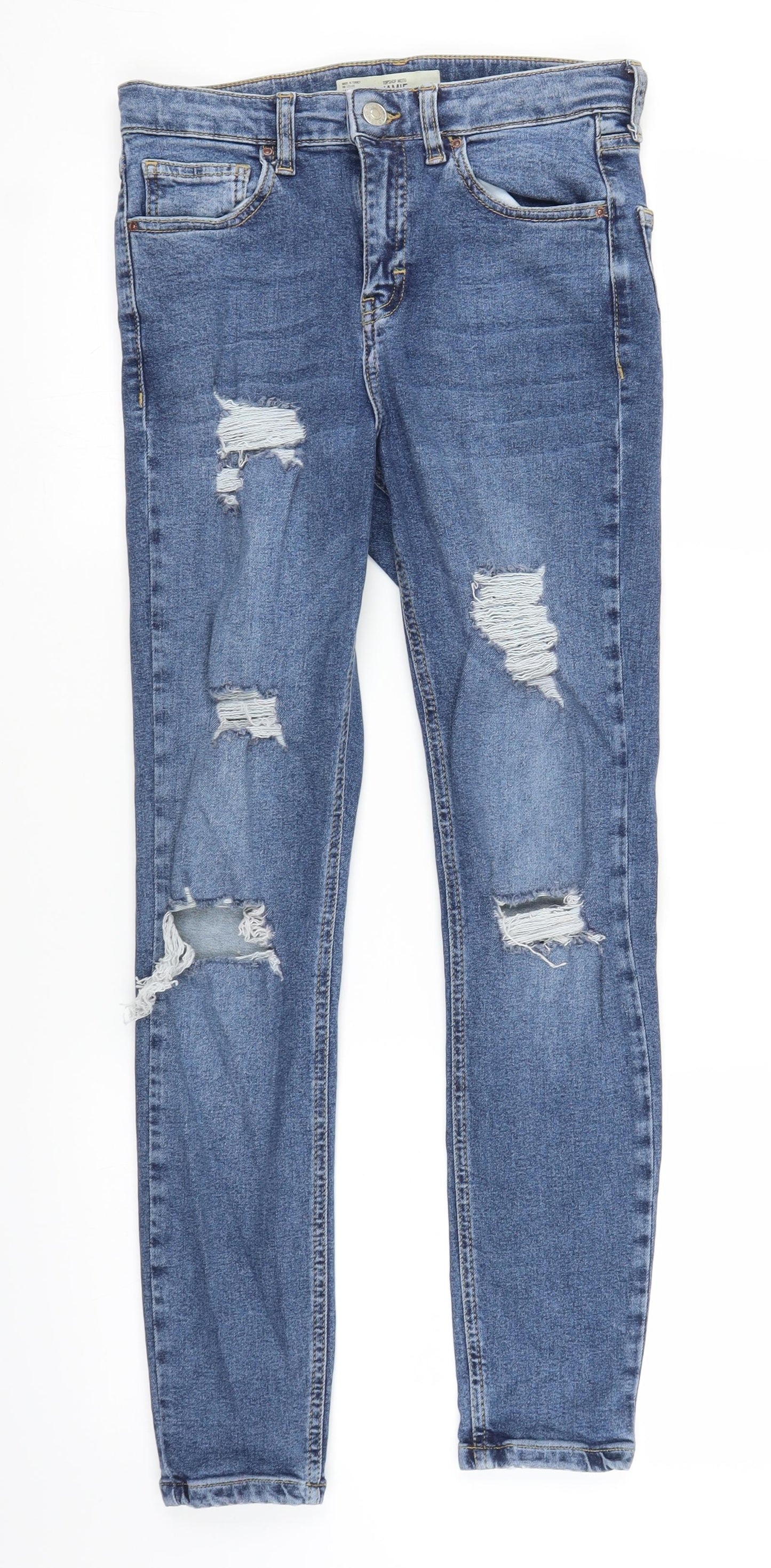 Topshop Womens Black  Denim Skinny Jeans Size 28 in L26 in