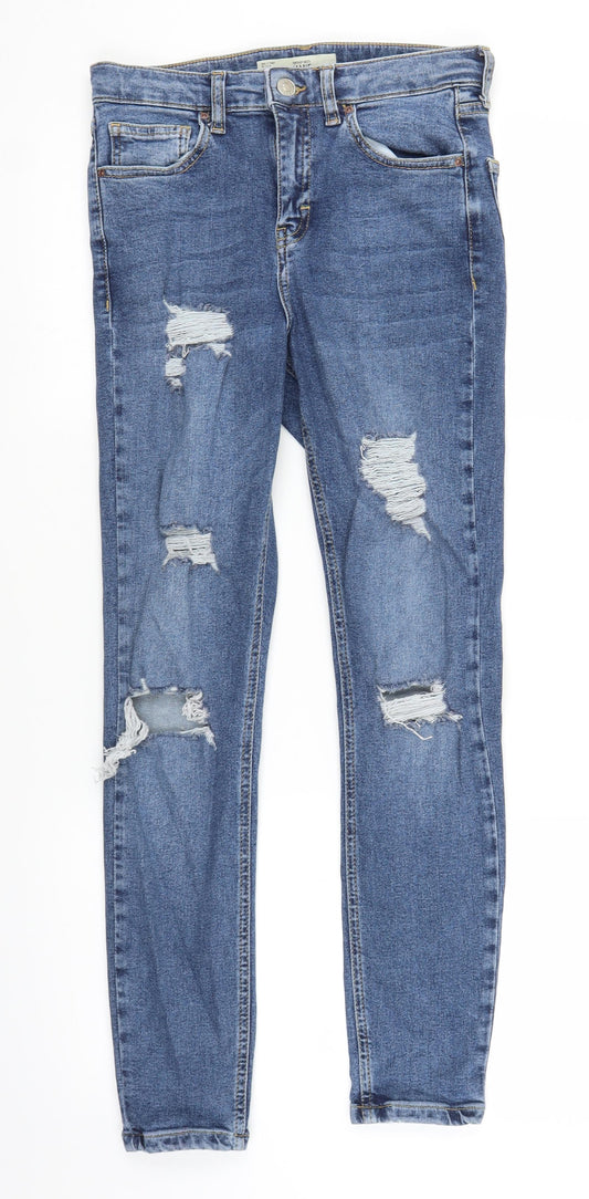 Topshop Womens Black  Denim Skinny Jeans Size 28 in L26 in