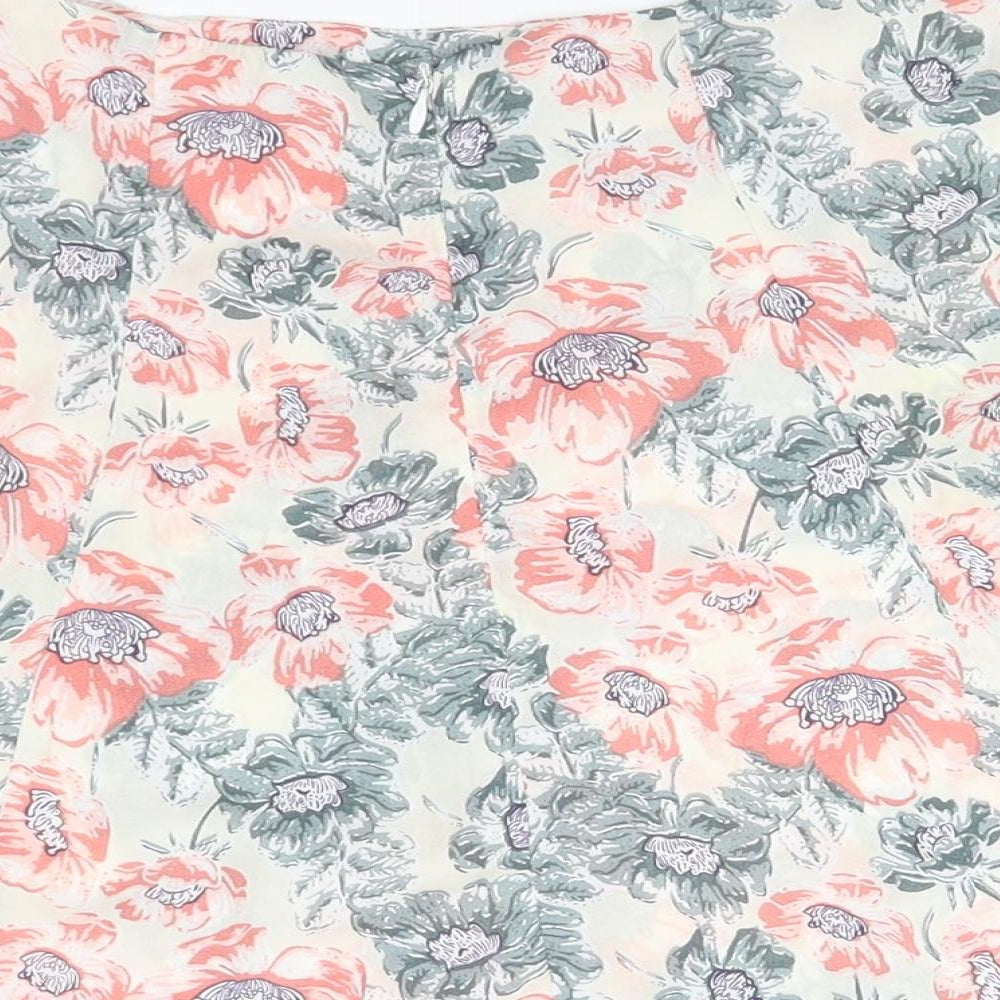 PRETTYLITTLETHING Womens White Floral  A-Line Skirt Size 6