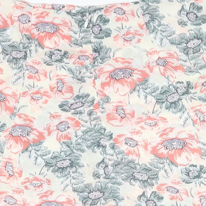 PRETTYLITTLETHING Womens White Floral  A-Line Skirt Size 6