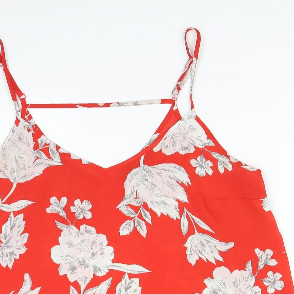 Primark Womens Red Floral  Basic Blouse Size 14