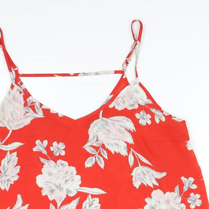 Primark Womens Red Floral  Basic Blouse Size 14