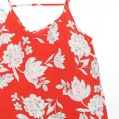 Primark Womens Red Floral  Basic Blouse Size 14