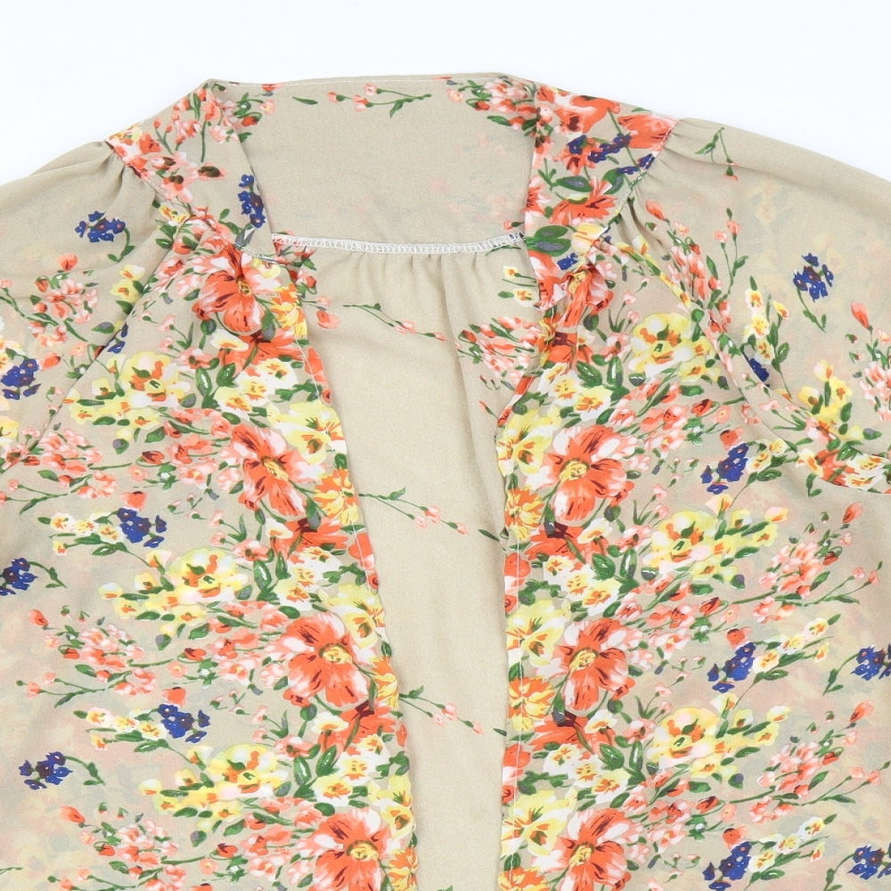 Preworn Womens Brown Floral  Cardigan Jumper Size M