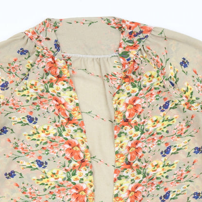 Preworn Womens Brown Floral  Cardigan Jumper Size M