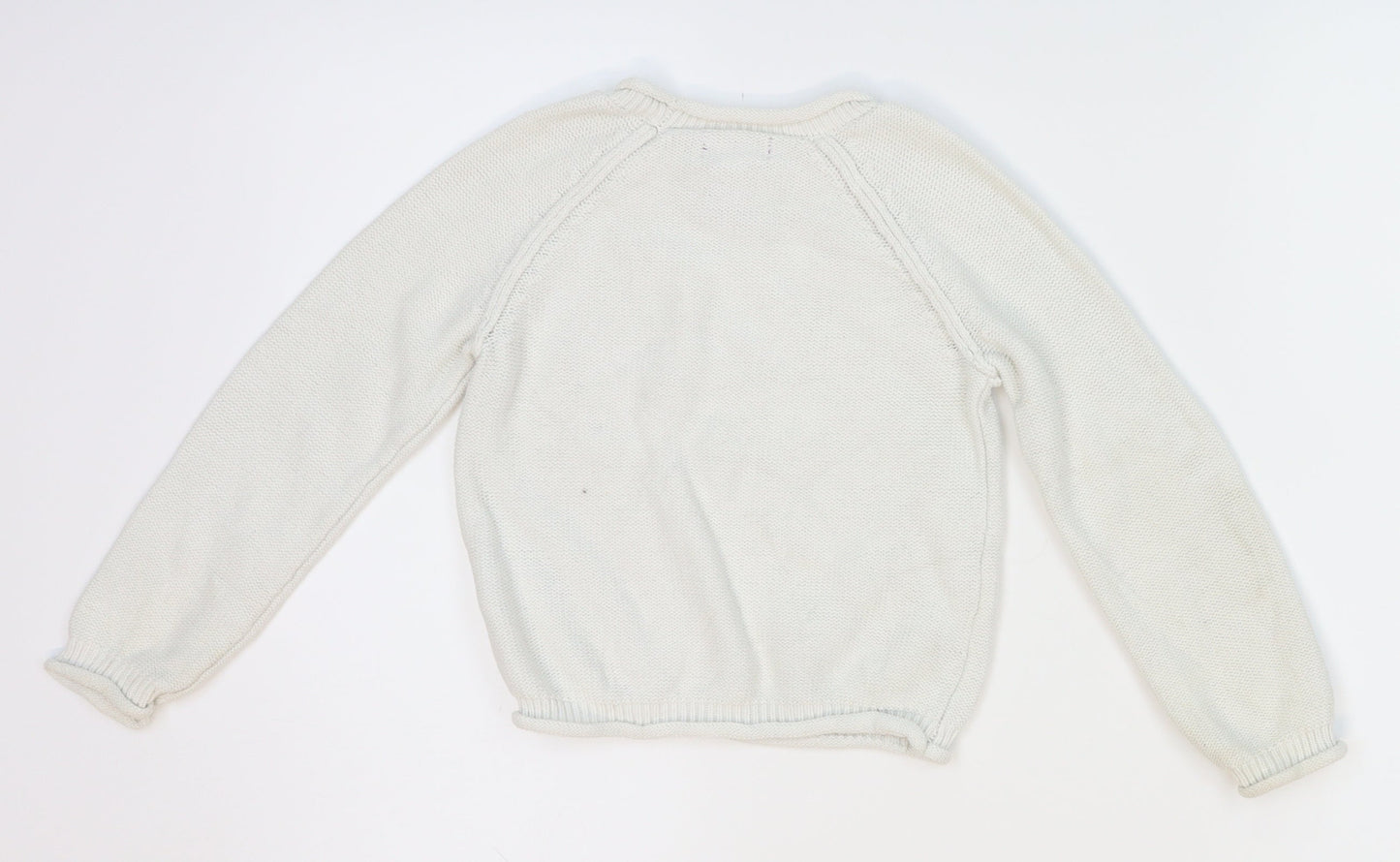 Shrinkig Violet Girls White  Knit Pullover Jumper Size 4-5 Years