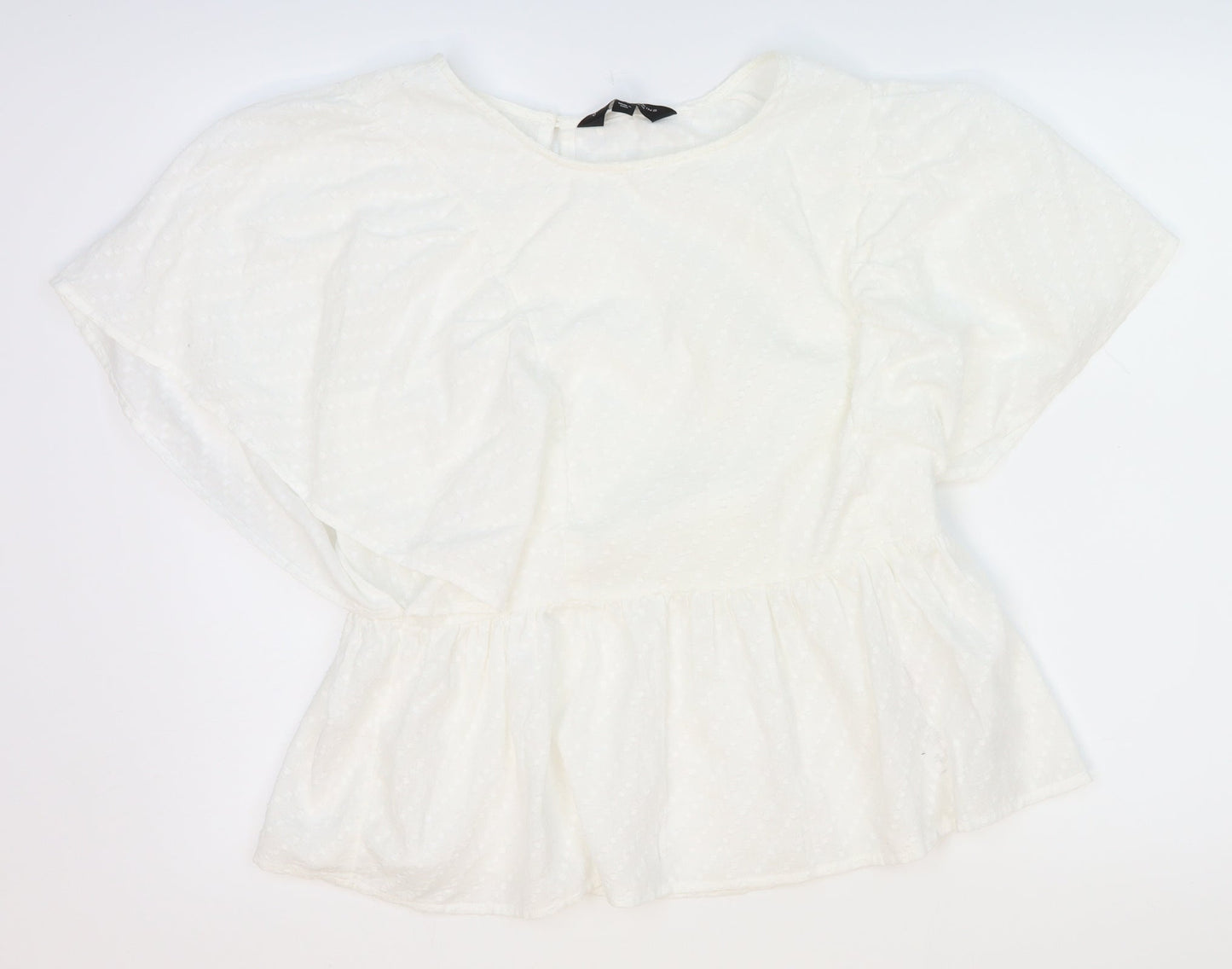 Womens UK Size 12 Dorothy Perkins White Basic Blouse