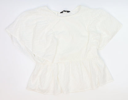 Womens UK Size 12 Dorothy Perkins White Basic Blouse