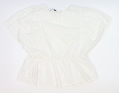 Womens UK Size 12 Dorothy Perkins White Basic Blouse