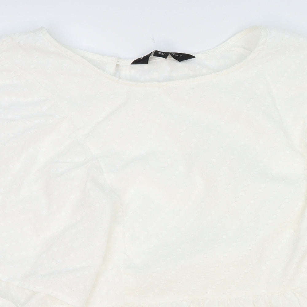 Womens UK Size 12 Dorothy Perkins White Basic Blouse
