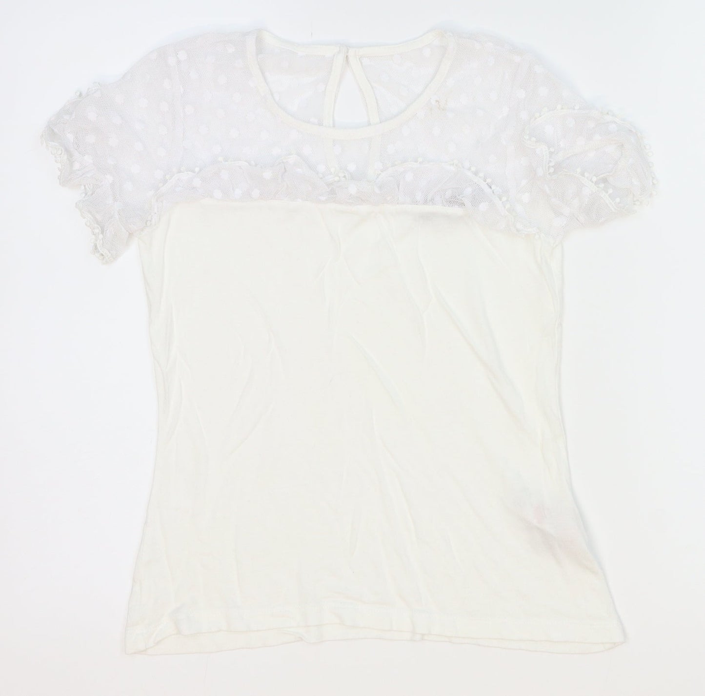 Womens UK Size 4 Dorothy Perkins White Basic Blouse