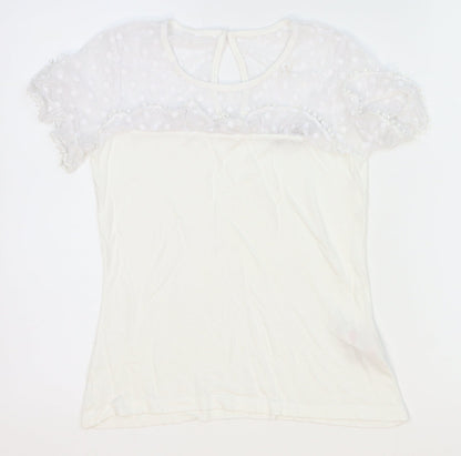 Womens UK Size 4 Dorothy Perkins White Basic Blouse