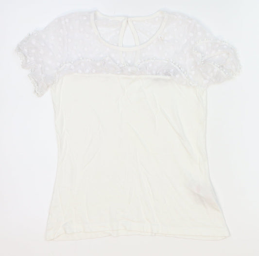 Womens UK Size 4 Dorothy Perkins White Basic Blouse