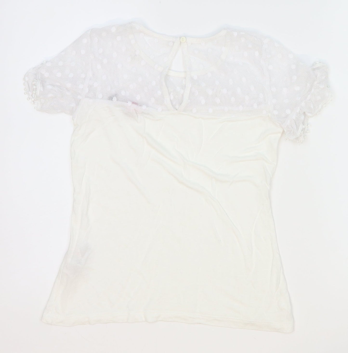 Womens UK Size 4 Dorothy Perkins White Basic Blouse