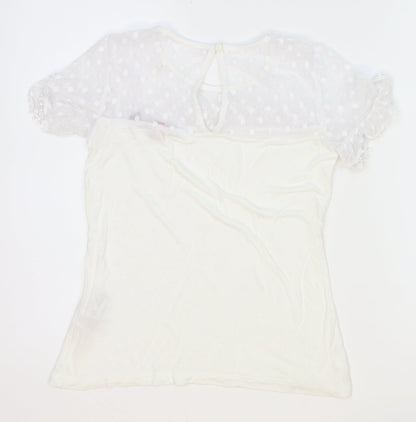 Womens UK Size 4 Dorothy Perkins White Basic Blouse