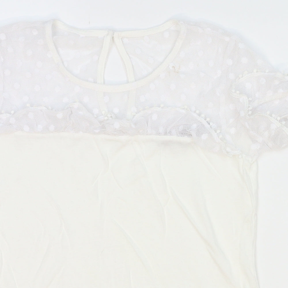 Womens UK Size 4 Dorothy Perkins White Basic Blouse