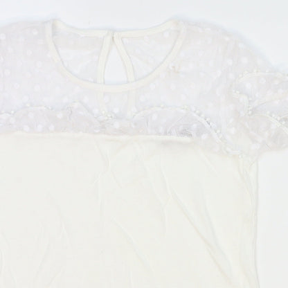 Womens UK Size 4 Dorothy Perkins White Basic Blouse