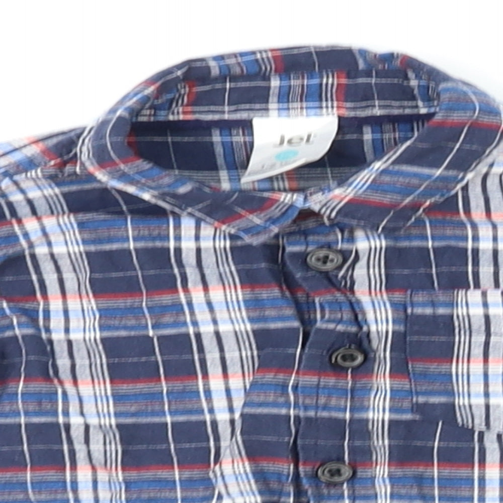 Jet Boys Blue Plaid  Basic Dress Shirt Size 12-18 Months